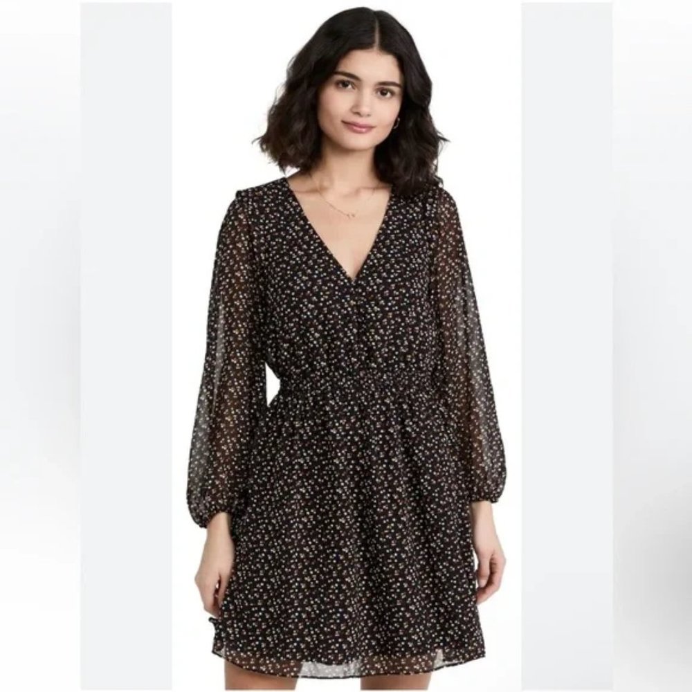 Madewell Georgette Button Front Mini Dress